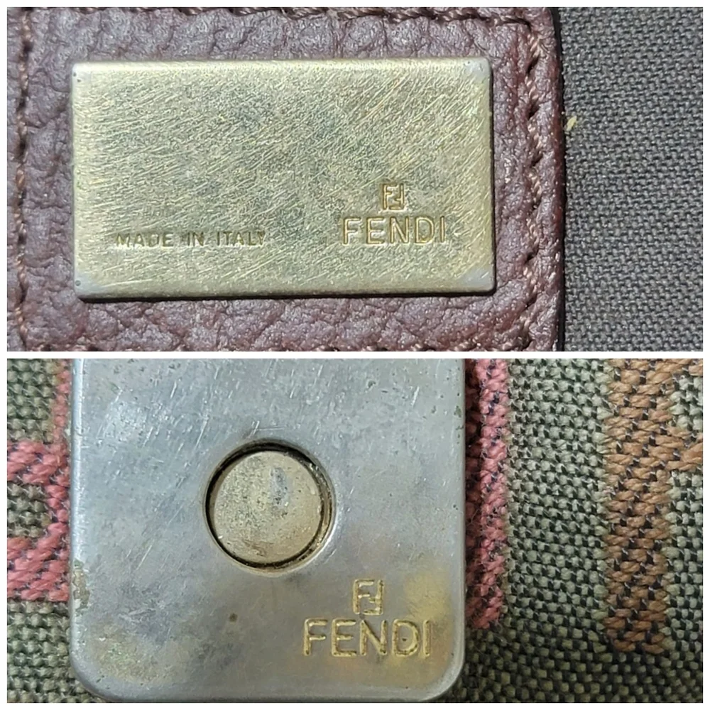 FENDI MINI CABAS MONOGRAM CANVAS FF ZUCCHINO TOTE BAG - Picture 6 of 13